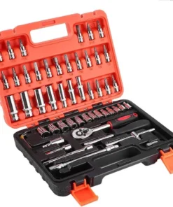 53Pcs/Set Flexible Socket Kit 1/4" Ratchet Wrench Drive Car Repairing Tools